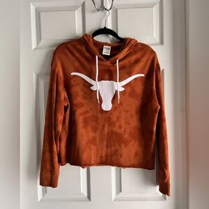 Small UT 5th & Ocean Victorias Secret Pink Longhorns Hoodie Crop Pullover